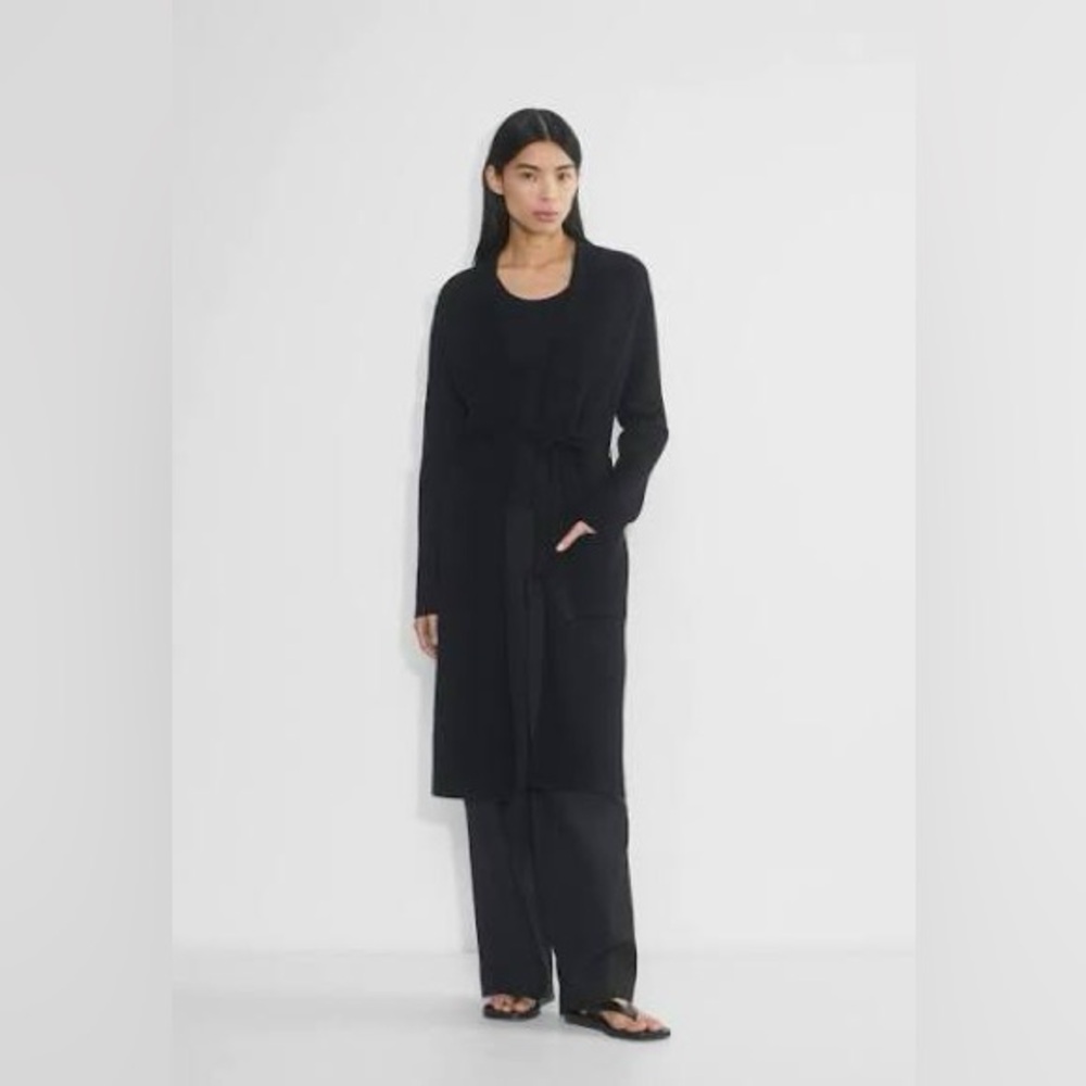 Aritzia Babaton Ty Duster Longline Cardigan Xs Black View 3